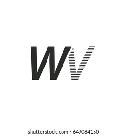 black initial letter Wv linked typography modern design logotype for brand and company identity