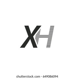 black initial letter Xh linked typography modern design logotype for brand and company identity