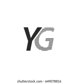 black initial letter Yg linked typography modern design logotype for brand and company identity