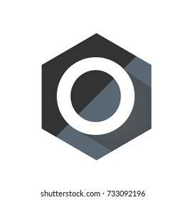 Black Initial O Hexagon Logo Vector