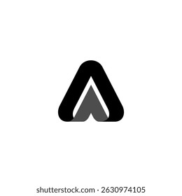 Black Initial unique A Logo. Abstract Monogram Logomark for Growing Business, Branding, Identity, Marketing.