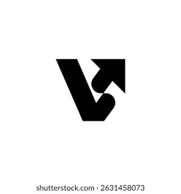 Logotipo inicial V ARROW preto. Resumo Monograma Logomark para negócios em crescimento, marca, identidade, marketing.