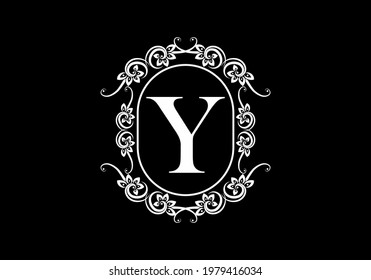 Black initial Y letter in classic frame design