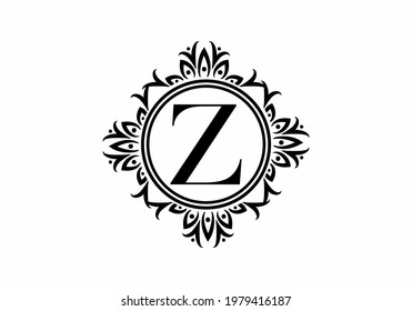 Black initial Z letter in classic frame design