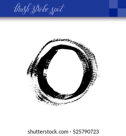 black ink abstract hand drawing brush strokes spot element isolated on white background for your design, calligraphy vector illustration