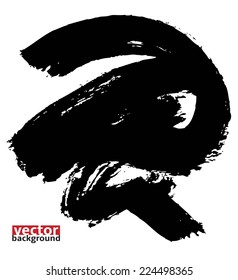 Black Ink abstract shape , hand-drawn vector illustration