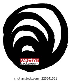 Black Ink abstract shape , hand-drawn vector illustration