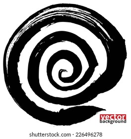 Black Ink abstract shape , hand-drawn vector illustration