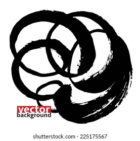 Black Ink abstract squiggle shape , hand-drawn vector illustration