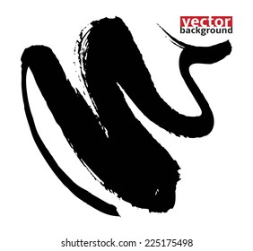 Forma abstracta del zigzag de la tinta negra, Ilustración vectorial dibujada a mano