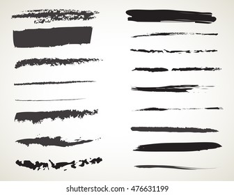 Colocación de pinceles de tinta negra. Ataques de pintura gruesa