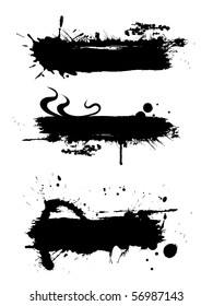 Black ink banner with ink grunge effect and copy space