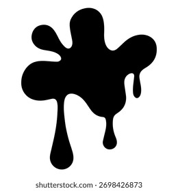 Black ink blob dripping down, forming a stain