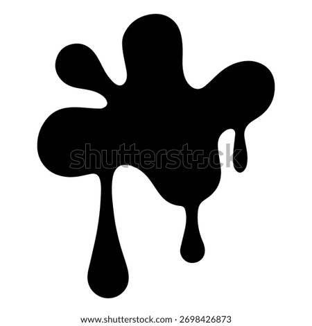 Black ink blob dripping down, forming a stain