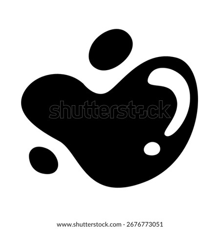 Black Ink Blot Icon – Abstract Paint Splash Silhouette

