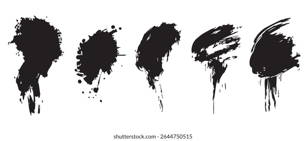 Black Ink Blots Abstract Texture Background Images.