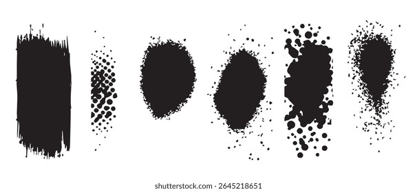 Texturas e planos de fundo abstratos de manchas de tinta preta.