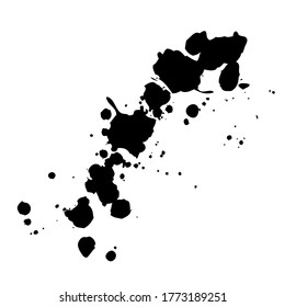 Black ink blots isolated on white background. Vector element for you grunge design.