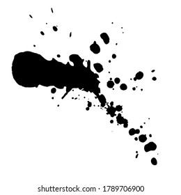Las manchas negras de tinta aisladas sobre fondo blanco. Elemento vectorial para el diseño gruñón.