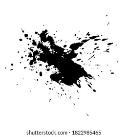 Black ink blots isolated on white background. Vector element for you grunge design.