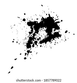 Taches d'encre noire isolées sur fond blanc. Élément vectoriel pour votre création grunge.