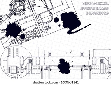 Black Ink. Blots. Mechanical. Instrument-making