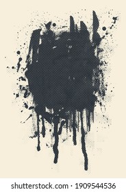 Black ink blots and stains. Grunge halftone texture. Abstract background. vector illustration.