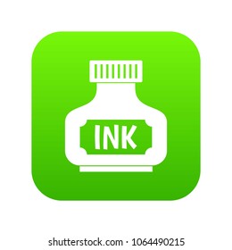 Black ink bottle icon digital green for any design isolated on white vector illustration