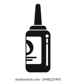 Black ink bottle icon simple vector. Can recycling digital. Garbage ink recycling