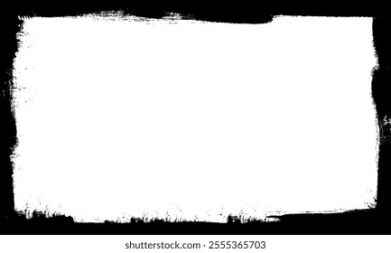 black ink brush drawing blank space frame border picture artistic graphic element