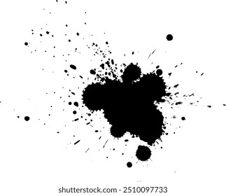 Pincel de tinta negra Dibujo Salpicadura Salpicadura Grunge Elemento gráfico