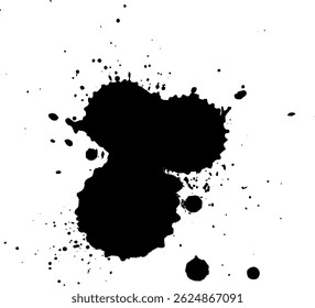 Pincel de tinta negra Gota Splatter Splash Grunge Elemento gráfico Artístico