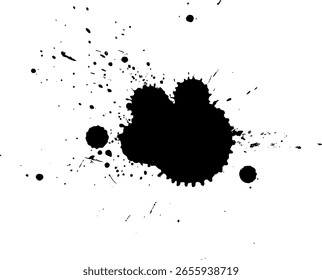 black ink brush drop splatter splash artistic grunge graphic element