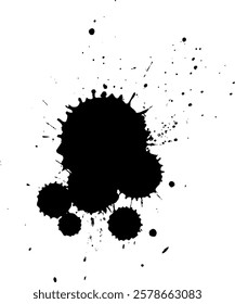 black ink brush dropped splash splatter