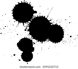 black ink brush dropped splash splatter grunge graphic style artistic