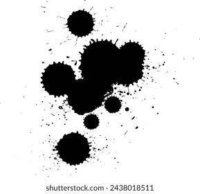 black ink brush dropped splatter splash grunge graphic element