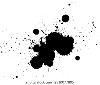 Pincel de tinta negra Salpicadura de salpicadura elemento artístico gráfico grunge