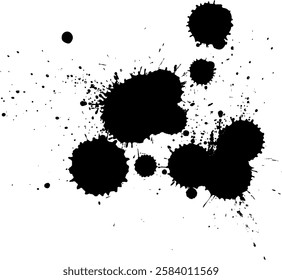 black ink brush dropped splatter splash grunge graphic element artistic