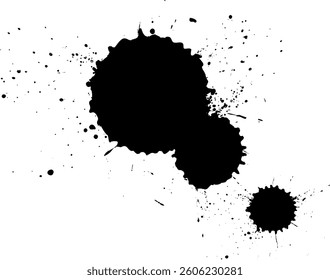 black ink brush dropped splatter splash artistic grunge graphic element