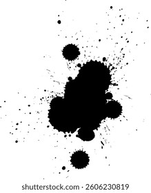 black ink brush dropped splatter splash grunge graphic artistic