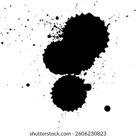 black ink brush dropped splatter splash artistic grunge style