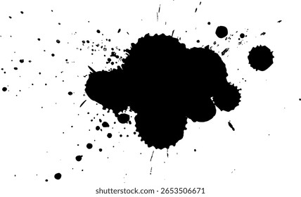 Pincel de tinta negra Salpicadura de salpicadura Elemento gráfico grunge artístico