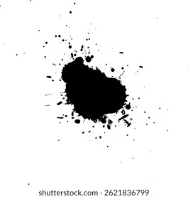 Pincel de tinta negra que deja caer salpicaduras de salpicaduras artísticas