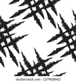 Black ink brush grunge square, brush strokes elements. Can be used as a finished illustration or as a seamless background / pattern. 
