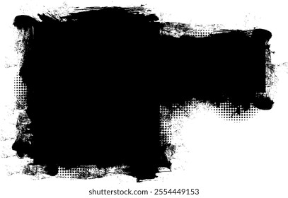 black ink brush painting banner artistic grunge abstract background