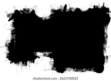 black ink brush painting banner label panel artistic abstract background