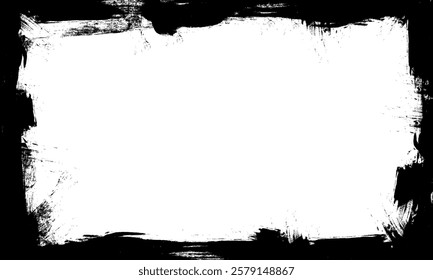 black ink brush painting blank space frame border picture artistic abstract background