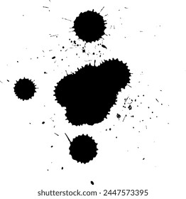 Pintura de pincel de tinta negra salpicadura