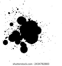 black ink brush splash splatter grunge graphic style