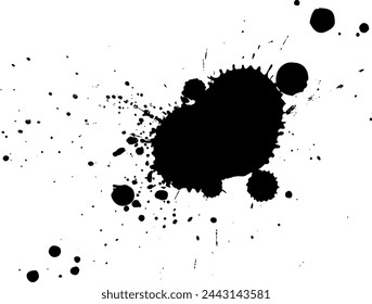 Schwarze Tinte Pinsel Splash Splatter Grunge Grafikelement